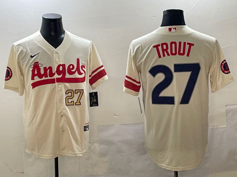 Men Los Angeles Angels #27 Trout Cream City Edition 2025 Nike MLB Jersey style 4->los angeles dodgers->MLB Jersey